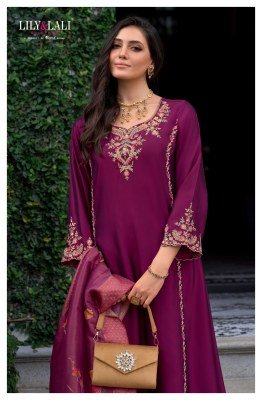 Lily And Lali Malkana Embroidered A Line Kurti Set Viscose Silk Kurti with Cotton Lining And Pocket  Embroidered Pant  Fancy Printed Dupatta with Tass kurtis catalogs