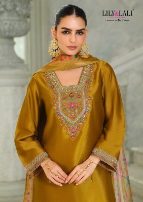 Lily And Lali Monica Festival Collection Silk Top And Dupatta Set Wholesale Lily and lali Kurti catalogue 