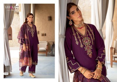 Lily And Lali Mubarak Edition Viscose Silk Suit with Mirror And Sleeve Work, Pant With Pocket Patola Dupatta Wholesale kurtis catalogs