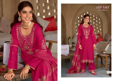Lily And Lali Mubarak Edition Viscose Silk Suit with Mirror And Sleeve Work, Pant With Pocket Patola Dupatta Wholesale kurtis catalogs