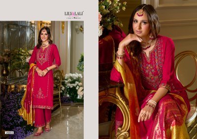 Lily  And Lali Sitara Designer Kurti Embroidered Viscose Silk Top Palazzo with Cotton Lining And Jacquard Dupatta Wholesale kurtis catalogs