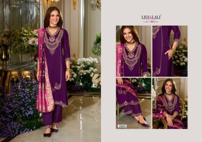 Lily  And Lali Sitara Designer Kurti Embroidered Viscose Silk Top Palazzo with Cotton Lining And Jacquard Dupatta Wholesale kurtis catalogs