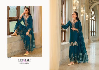 Lily And Lali Tara Festival Collection Heavy Embroidered Silk Top with Cotton Lining Divider Palazzo And Pure Viscose Dupatta WholesaleFestival Collec kurtis catalogs