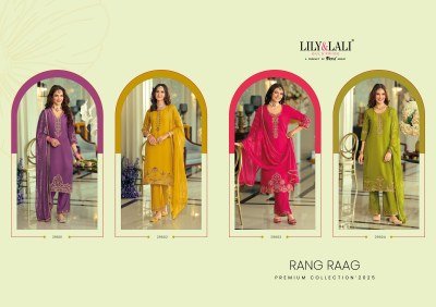 Lily And lali Rang Raag Festival Collection Viscose Silk Embroidered Suit with German Chiffon Dupatta Wholesale kurtis catalogs