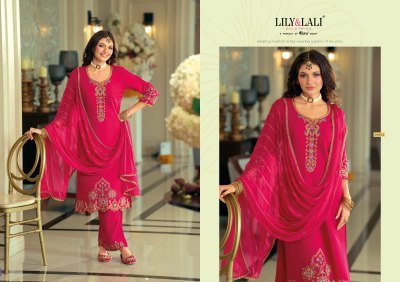 Lily And lali Rang Raag Festival Collection Viscose Silk Embroidered Suit with German Chiffon Dupatta Wholesale kurtis catalogs
