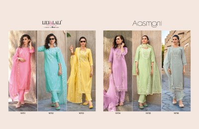 Lily and Lali by Aasmani present embroidered readymade suit catalogue readymade suit catalogs