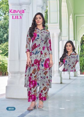 Lily vol 4 by Kavya Casual wear Shirt style long kurti with bottom catalogue at affordable rate kurtis catalogs