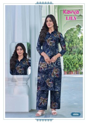 Lily vol 4 by Kavya Casual wear Shirt style long kurti with bottom catalogue at affordable rate kurtis catalogs