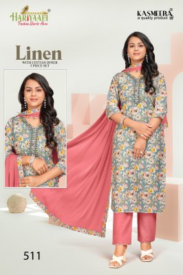 Linen vol 5 by Hariyaali premium linen cotton printed readymade suit catalogue at low rate readymade suit catalogs