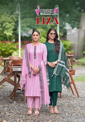 Liza vol 1 by Maystic 9 Premium Quality Cotton Handloom Straight kurti pant and dupatta catalogue at affordable rate  wholesale catalogs