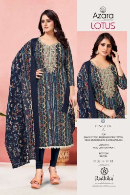 Lotus by Azara pure jam cotton designer printed dress material catalogue at low rate Azara