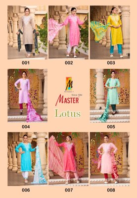 Lotus by Master Reyon embroidered fancy kurti pant with dupatta catalogue at affordable rate readymade suit catalogs