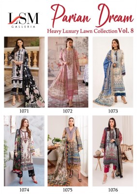 Lsm Galleria by Parian dream heavy luxury lawn collection vol 8 fancy pakistani suit catalogue at low rate  pakistani suit catalogs