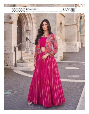 Luxe by Sayuri Designer Chinon silk Embroidered Fancy Indo western catalogue at affordable rate lehenga choli catalogs