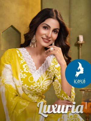 Luxuria by Kaya 3 piece reyon straight kurti pant and dupatta collection at low rate readymade suit catalogs