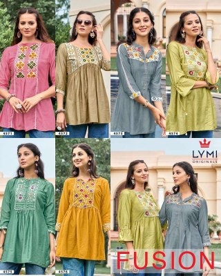 Lymi Fusion Viscous Rayon Western Short Top Collection  kurtis catalogs