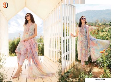 M Print 17 by Sharddha Designer Lawn cotton Heavy Embroidered Unstitched suit collection with wholesale rate dress material catalogs