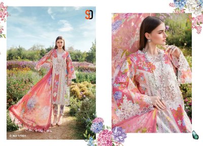 M Print 17 by Sharddha Designer Lawn cotton Heavy Embroidered Unstitched suit collection with wholesale rate dress material catalogs