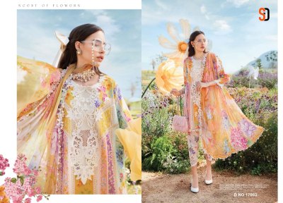 M Print 17 by Sharddha Designer Lawn cotton Heavy Embroidered Unstitched suit collection with wholesale rate dress material catalogs