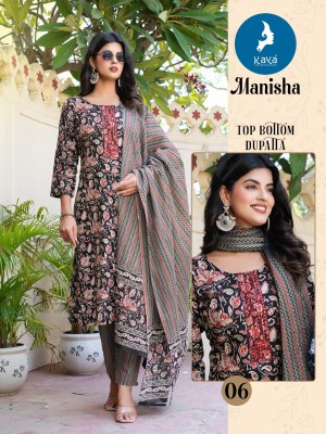 MAnisha by kaya 3 piece Straight cut top bottom and dupatta catalogue at affordable rate  readymade suit catalogs