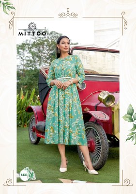 MIttoo Belt Vol 19 Rayon Printed Kurti With Belt buy wholesale Price In Surat  kurtis catalogs