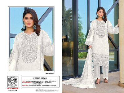 MR1030 by Shrddha Designer Roman Silk embroidered readymade suit catalogues at low rate  wholesale catalogs