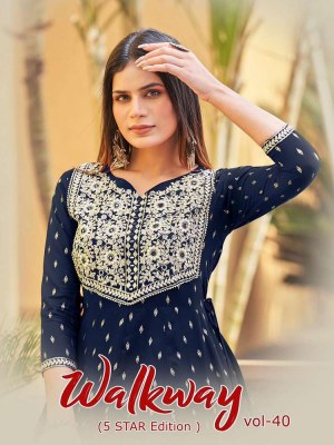 Maa Gurujee new launch walkway vol 10 Rayon Foil Print Anarkali Gown dress wholesaler in Surat  kurtis catalogs