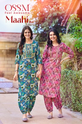 Maahi vol 3 by OSSM premium reyon heavy neck work fancy kurta pajama catalogue at low rate wholesale catalogs