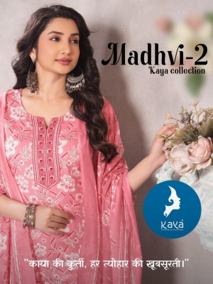 Madhvi 2 by Kaya 3 piece cotton printed exclusive top pant with bottom collection wholesale catalogs