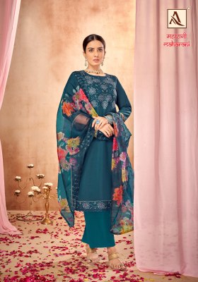 Maharani ED 3 by Alok suit chanderi embroidered unstitched suit catalogue at low rate salwar kameez catalogs