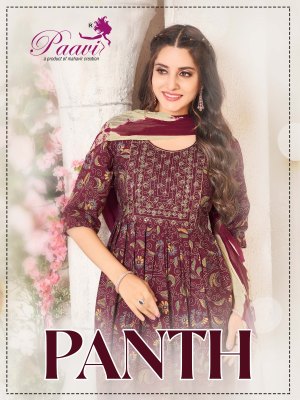 Mahavir creation by Panth modal printed embroidered readymade suit catalogue at wholesale price paavi