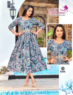 Mahavir creation present Paavi new rayon printed flaired kurti with belt catalogue at low rate kurtis catalogs