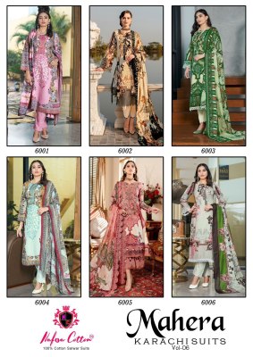 Mahera karachi suit vol 6 by nafisha cotton Pakistani karachi suit catalogue  salwar kameez catalogs