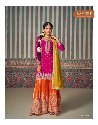 Mahi Pro by Sayuri Designer Premium chono Silk Embroidered sharara suit catalogue at low rate fancy sharara suit Catalogs