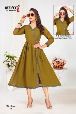 Mahika by Deecee Georgette Flared long kedia style kurti catalogue at low price kurtis catalogs