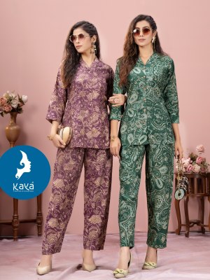 Maitri 4 by Kaya chanderi foil printed exclusive kurti pant and dupatta catalogue Size wise Combo Set