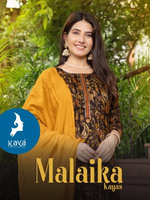 Malaika by Kaya Capsual printed straight cut kurti pant and dupatta catalogue Kaya kurti