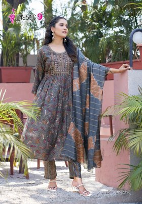 Malhar vol 1 by Mystic 9 chanderi foil printed kurti pant and dupatta catalogue at low rate readymade suit catalogs