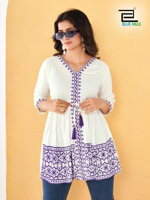 Mango India by Blue hills Reyon fancy western short top catalogue at affordable rate western wear catalogs