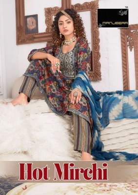 Manjeera Presents Hot Mirchi Naira cut 3pce wholesale Kurti catalogue  Manjeera