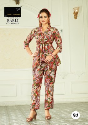 Manjeera babli fancy printed co -ord set catalog at wholsale rate kurtis catalogs