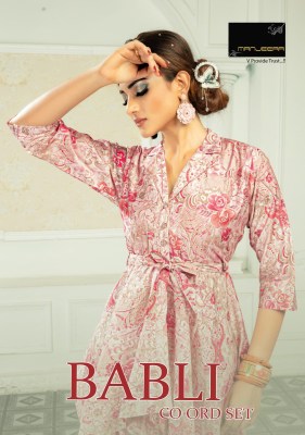 Manjeera babli fancy printed co -ord set catalog at wholsale rate kurtis catalogs