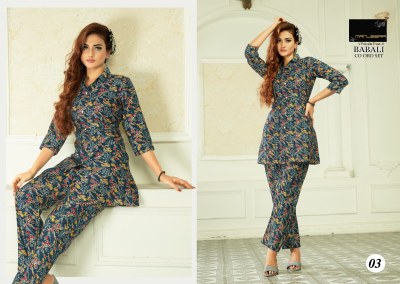 Manjeera babli fancy printed co -ord set catalog at wholsale rate kurtis catalogs