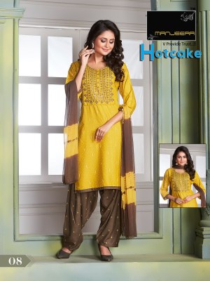 Manjeera by Hotcake pure reyon printed patiyala salwar kameez with dupatta catalogue readymade suit catalogs