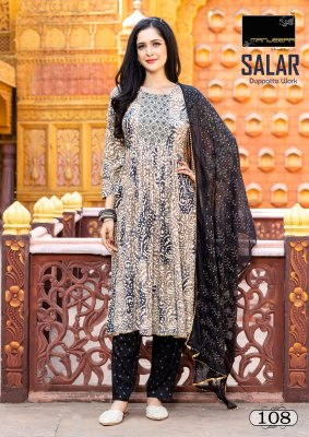 Manjeera by salaar designer reyon foil print naira cut readymade suit catalogue at wholesale price  readymade suit catalogs