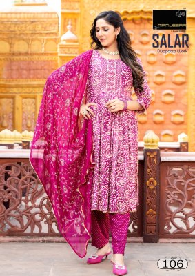 Manjeera by salaar designer reyon foil print naira cut readymade suit catalogue at wholesale price  readymade suit catalogs