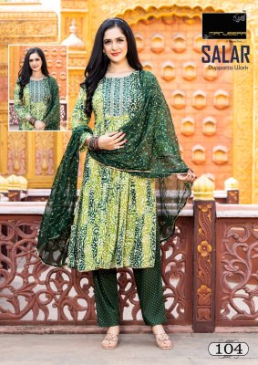 Manjeera by salaar designer reyon foil print naira cut readymade suit catalogue at wholesale price  readymade suit catalogs