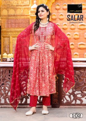 Manjeera by salaar designer reyon foil print naira cut readymade suit catalogue at wholesale price  readymade suit catalogs