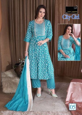 Manjeera city girl nyra cute 3 pice ready made suits wholesale rate  kurtis catalogs