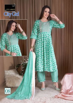 Manjeera city girl nyra cute 3 pice ready made suits wholesale rate  kurtis catalogs